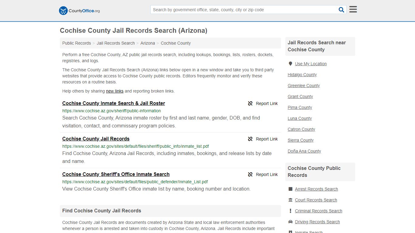 Jail Records Search - Cochise County, AZ (Jail Rosters ...